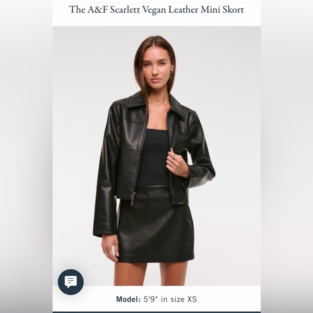 Scarlett Vegan Leather Mini Skort Abercrombie & Fitch